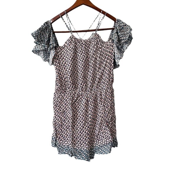 NWT Anthropologie Elevenses Madalenna Ruffle Sleeve Romper Women's Size Medium - Picture 2 of 8